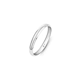 Amberta Allure Alianza de Boda para Mujer en Oro Blanco de 9 Quilates: Anillo de Oro Blanco 2.5 mm - Talla 14