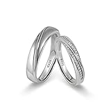 Meissa Anillo de pareja plata 925 Anillo de compromiso Anillos ajustables Joyería de boda hecha a mano Anillos de banda tamaño 4-21,25, Juego de dos