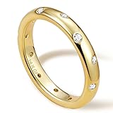 Adramata Anillos Mujer Oro Anillo Relleno de Oro de 14K Anillo de Declaración con CZ Anillos de Dedo Anillos de Compromiso Anillo de Promesa Anillo de Boda Anillo de Oro para Pulgar Anillos de Mujer