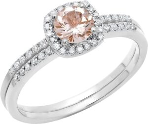 Hermoso Anillo De Compromiso De Oro Blanco De 14 Quilates Estilo Pavé Redondo Con Diamante Cultivado En Laboratorio De 2,12 Quilates - España