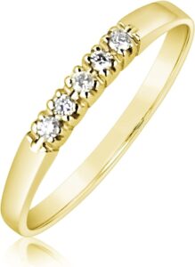 MILLE AMORI ∞ Anillo de compromiso de oro y diamantes para mujer ∞ Oro blanco 9 quilates 375 Diamantes 0,07 quilates.