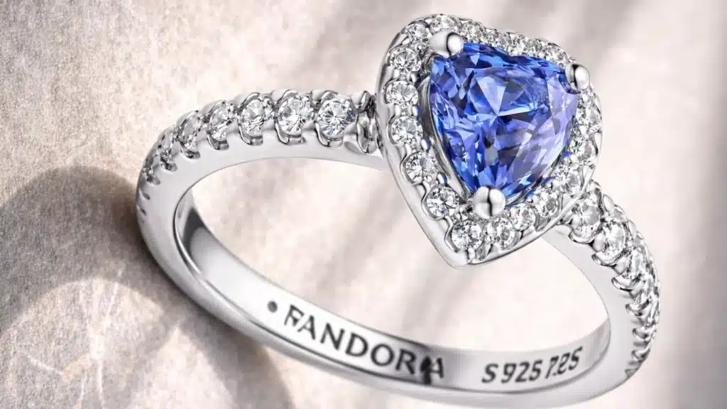 anillo corazon azul